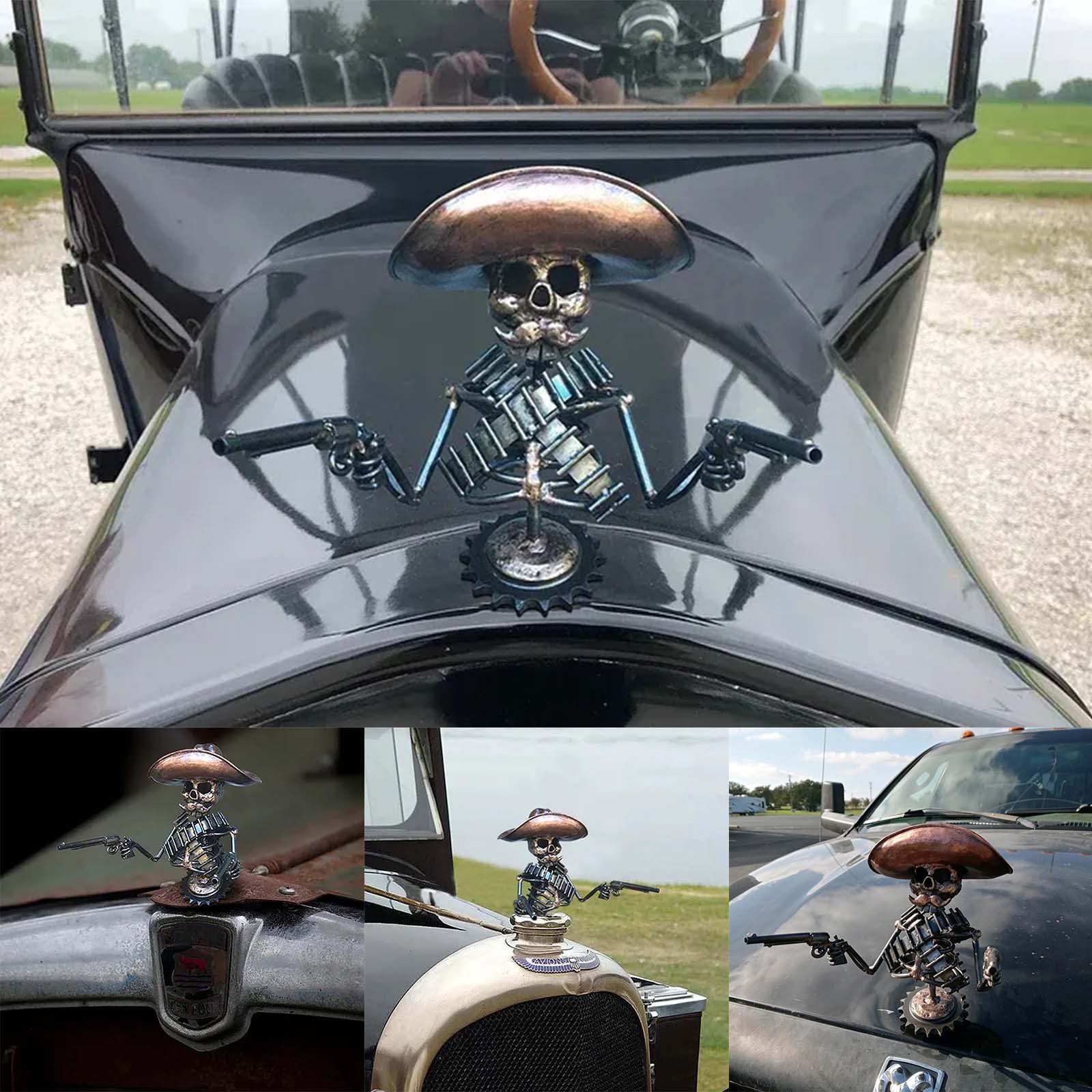 🔥49% OFF - Cowboy Skull Gunslinger Hood Ornament Sculpture