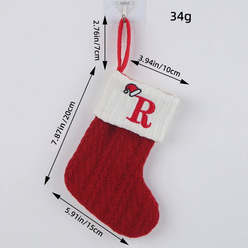 🎅Christmas Sale 49% OFF-🧦Personalized Initial Knitted Christmas Stocking Fireplace Hanging Decor Holiday Party Gift Home Decoration