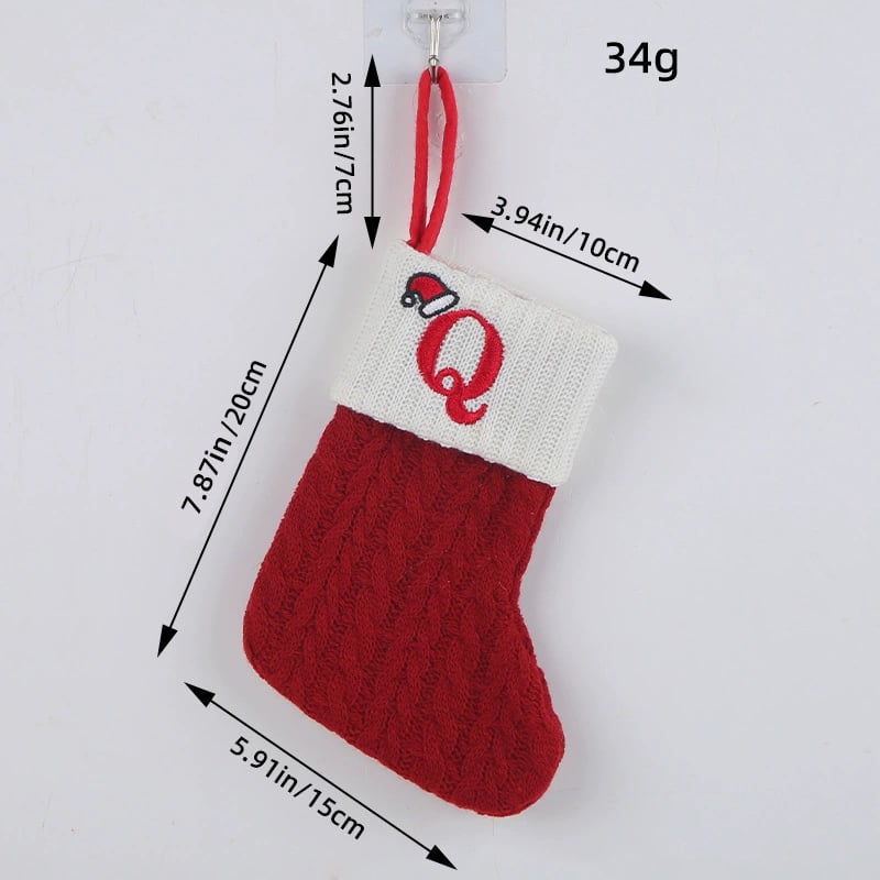🎅Christmas Sale 49% OFF-🧦Personalized Initial Knitted Christmas Stocking Fireplace Hanging Decor Holiday Party Gift Home Decoration