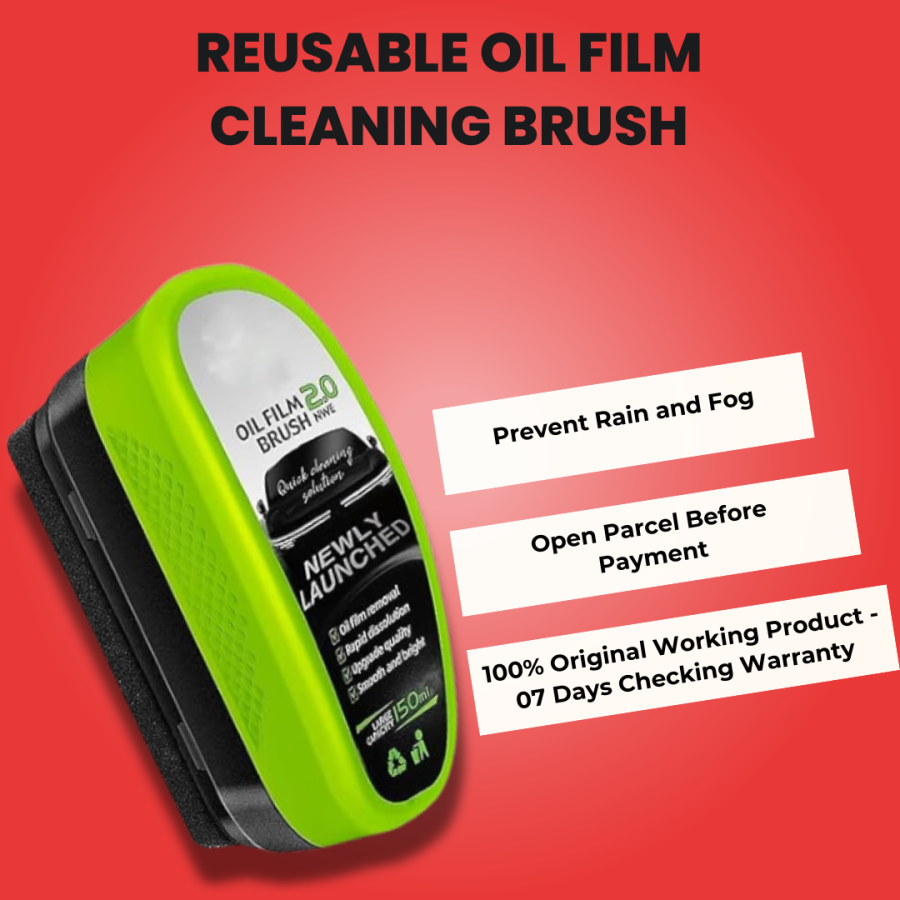 2025 Reusable Oil Film Cleaning Brush, Glass Coating Brush for Windshield, Remove & Prevent Rain and Fog Cleaning Glass Brush