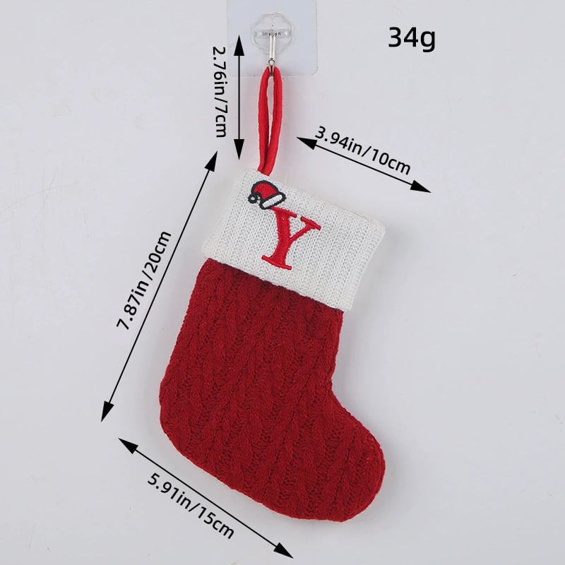 🎅Christmas Sale 49% OFF-🧦Personalized Initial Knitted Christmas Stocking Fireplace Hanging Decor Holiday Party Gift Home Decoration