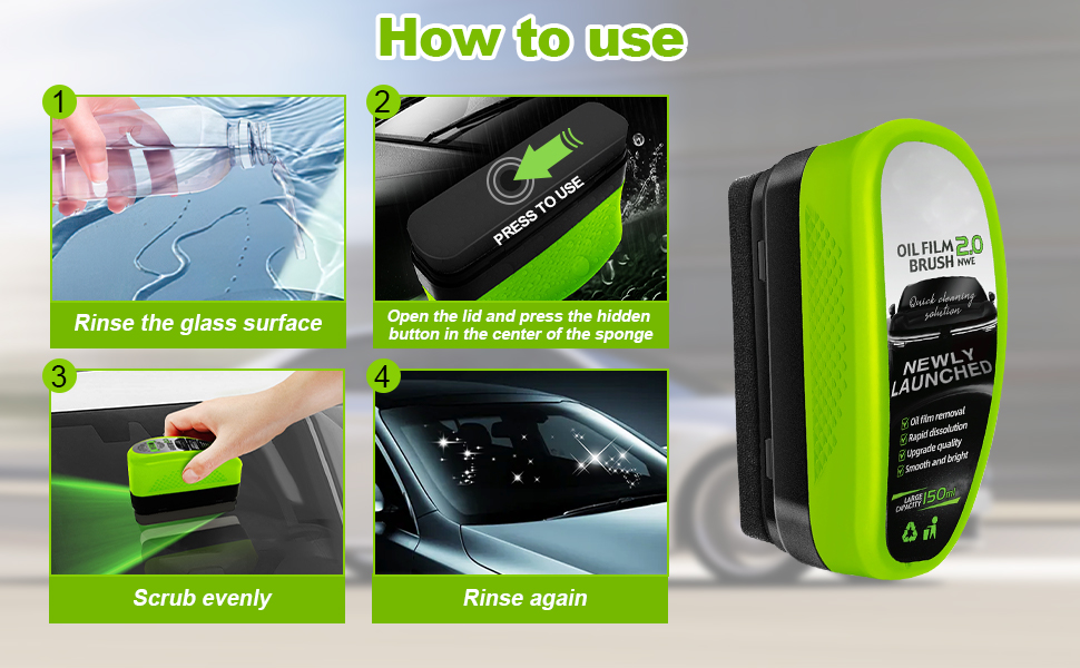 Upgraded Glass Oil Film Remover Brush