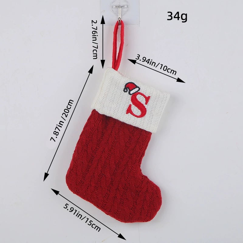 🎅Christmas Sale 49% OFF-🧦Personalized Initial Knitted Christmas Stocking Fireplace Hanging Decor Holiday Party Gift Home Decoration