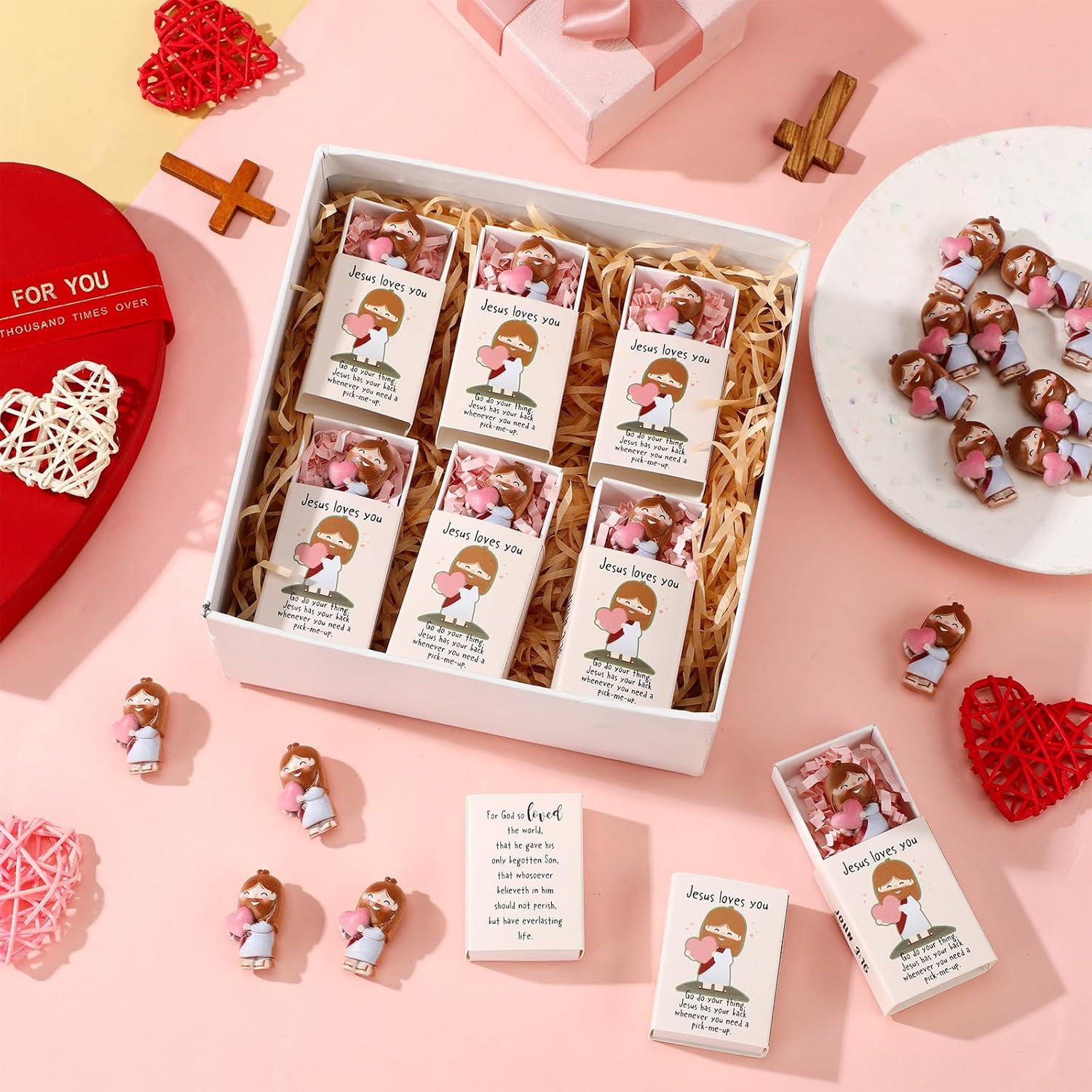 💝Valentine's Day Pre-Sale Save 50%✝️Handmade Mini Jesus Loves You Figurines Gifts✨