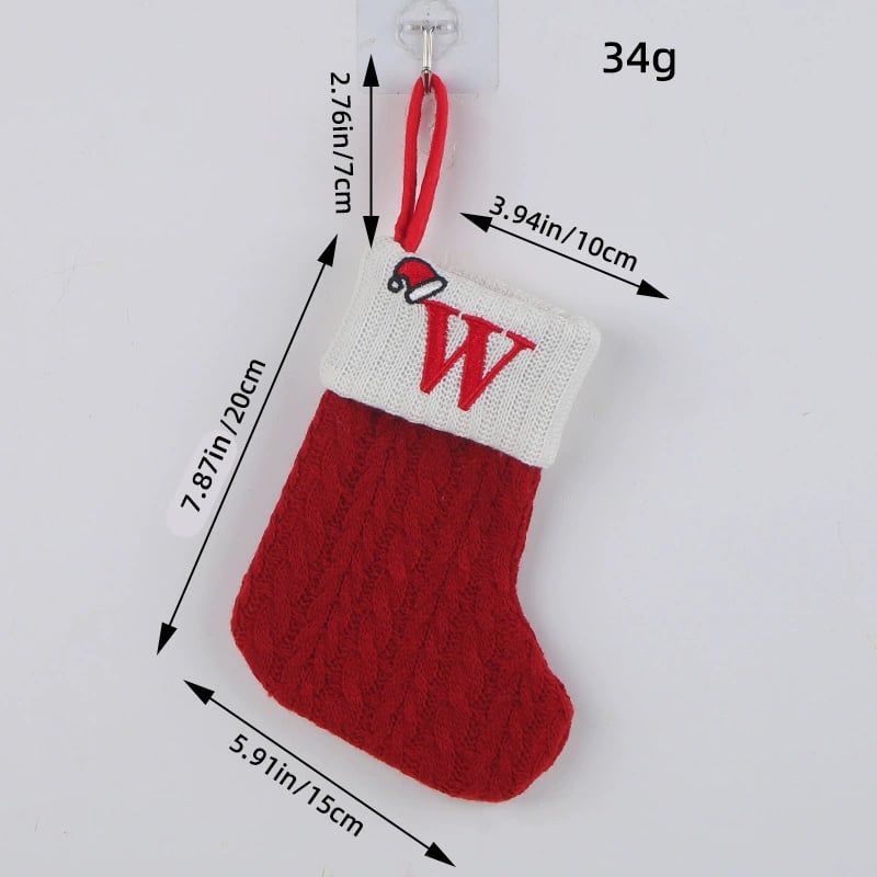 🎅Christmas Sale 49% OFF-🧦Personalized Initial Knitted Christmas Stocking Fireplace Hanging Decor Holiday Party Gift Home Decoration