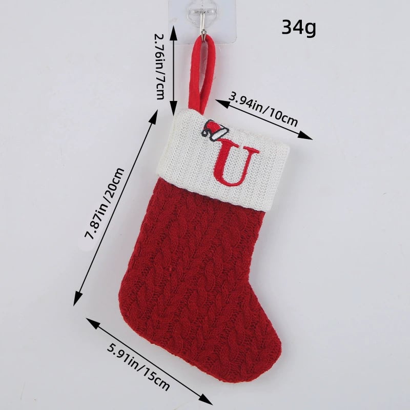 🎅Christmas Sale 49% OFF-🧦Personalized Initial Knitted Christmas Stocking Fireplace Hanging Decor Holiday Party Gift Home Decoration
