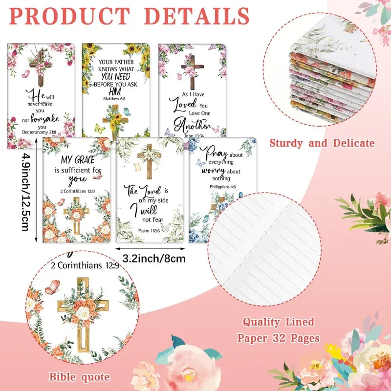 ✝️Christian Gifts Set: Motivational Pens & Bible Verse Notebooks – Inspire Your Faith Journey🌸