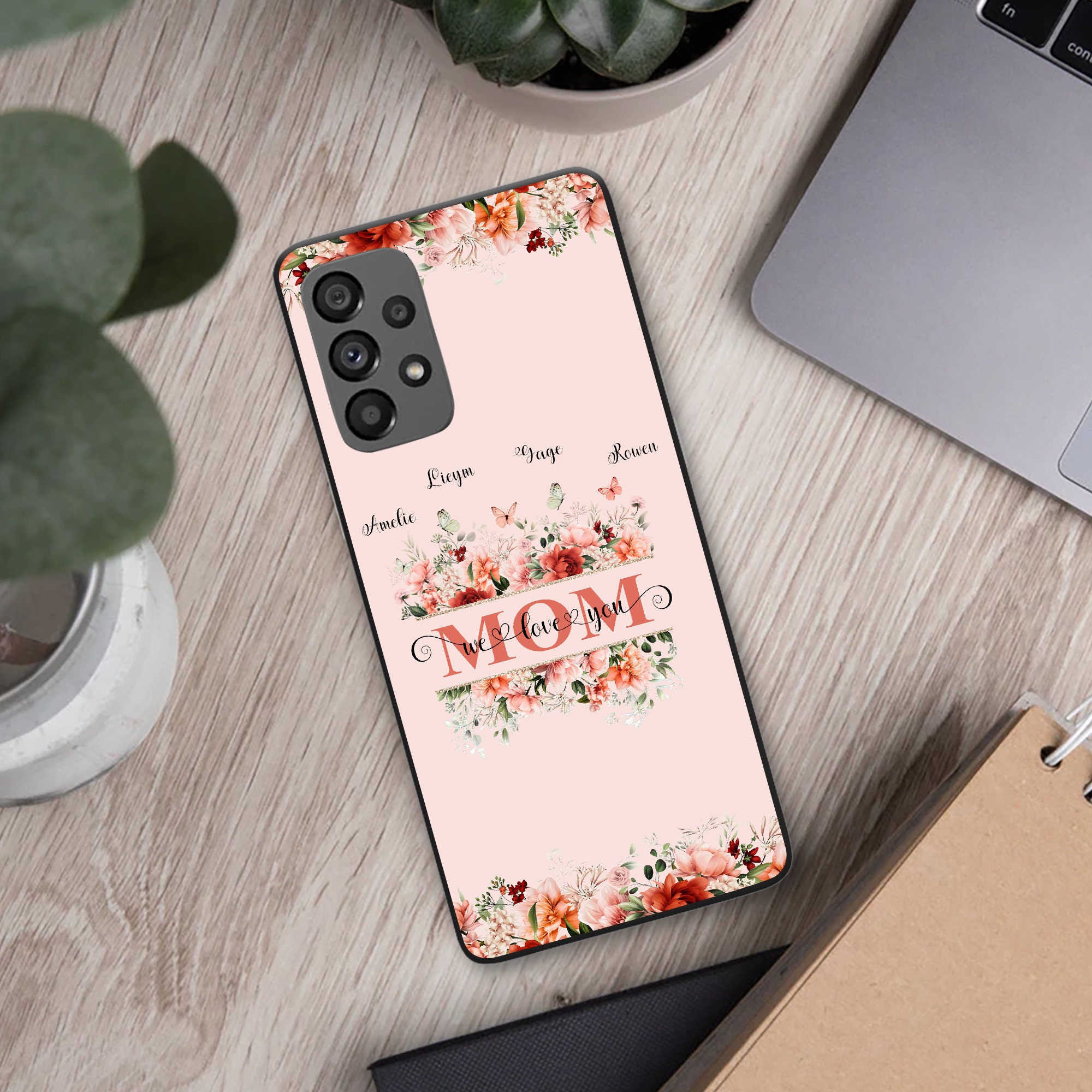 Personalized Grandma, Mom We Love You Floral Phone Case | OFCase106