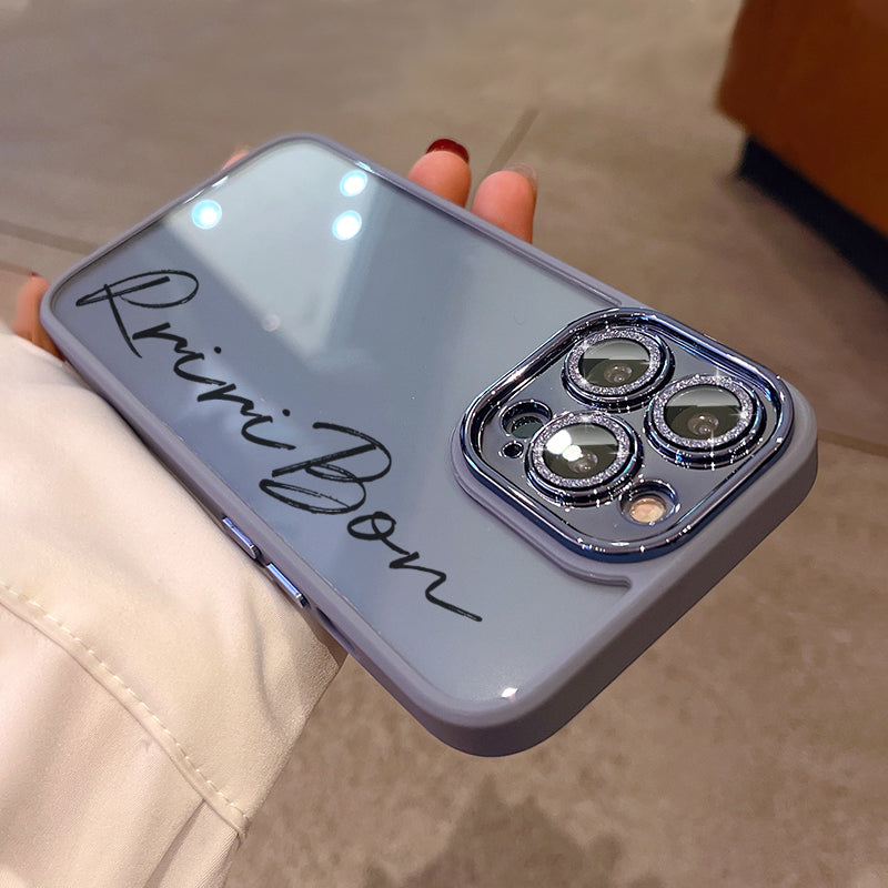 Personalized protective cover all-in-one flash lens film name phone case