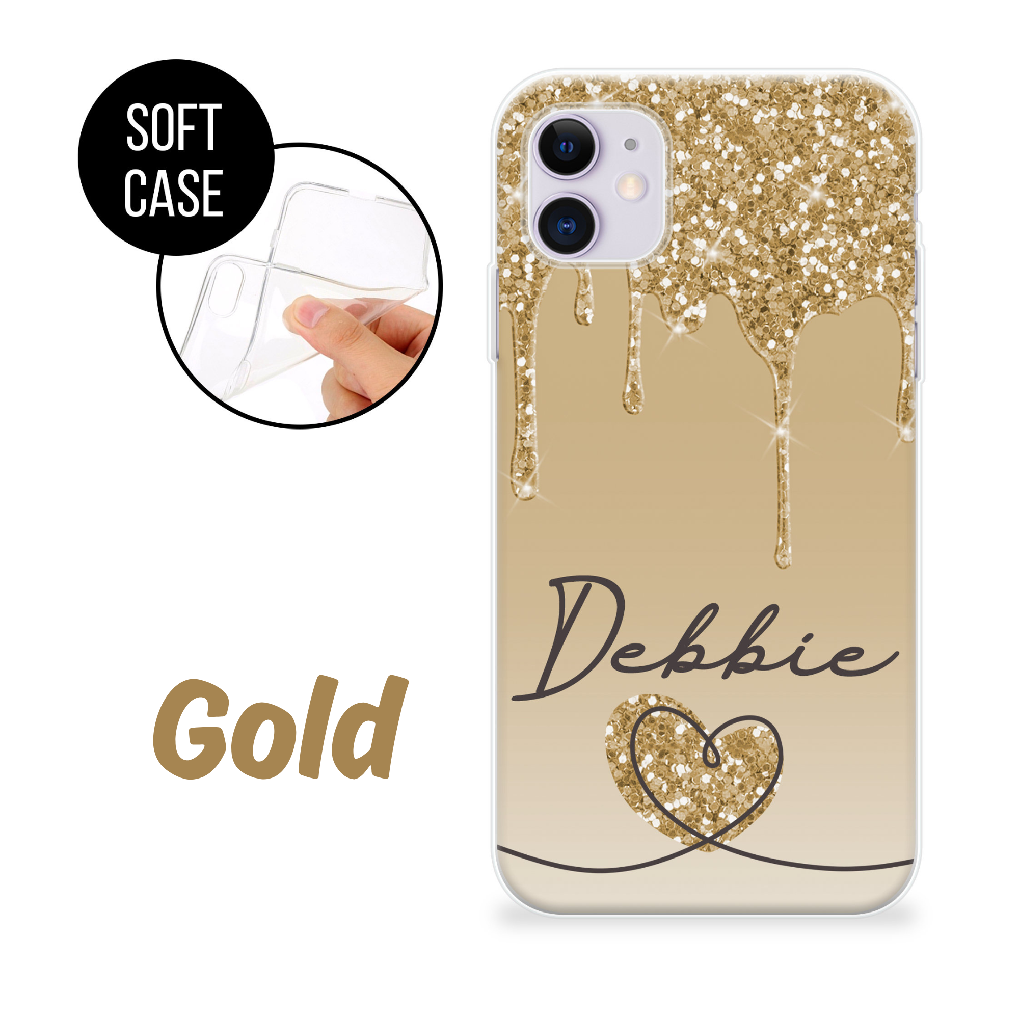 Personalized shining hearts Phone Cover Case | OFCase097