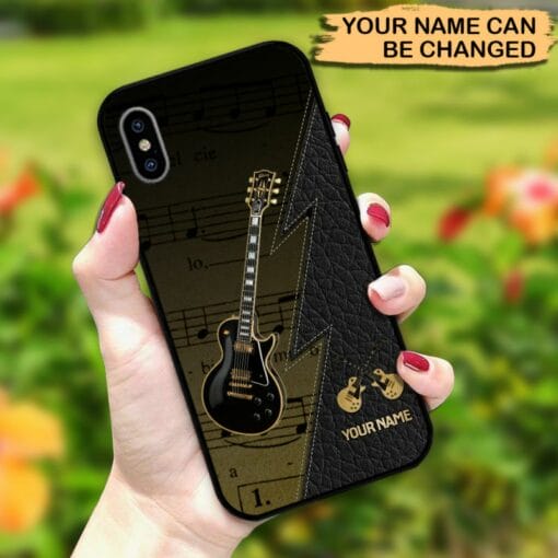 Personaziled Name Black Guitar Phone Case