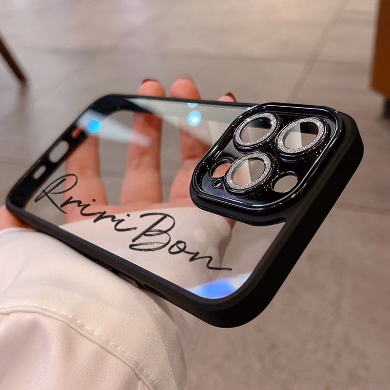 Personalized protective cover all-in-one flash lens film name phone case