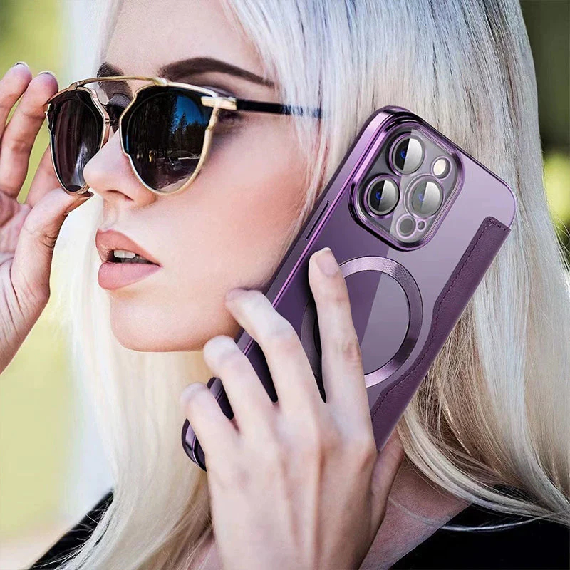 Personalized Leather textured flip phone case