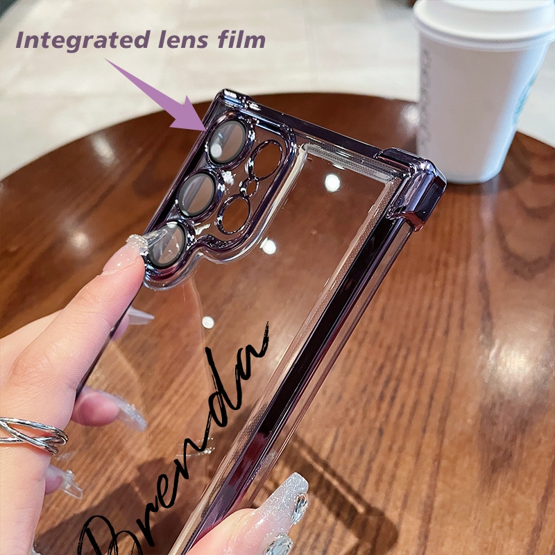 Customized Samsung Casual Vertical Name Ultra Transparent Phone Case (2 Free Shipping)