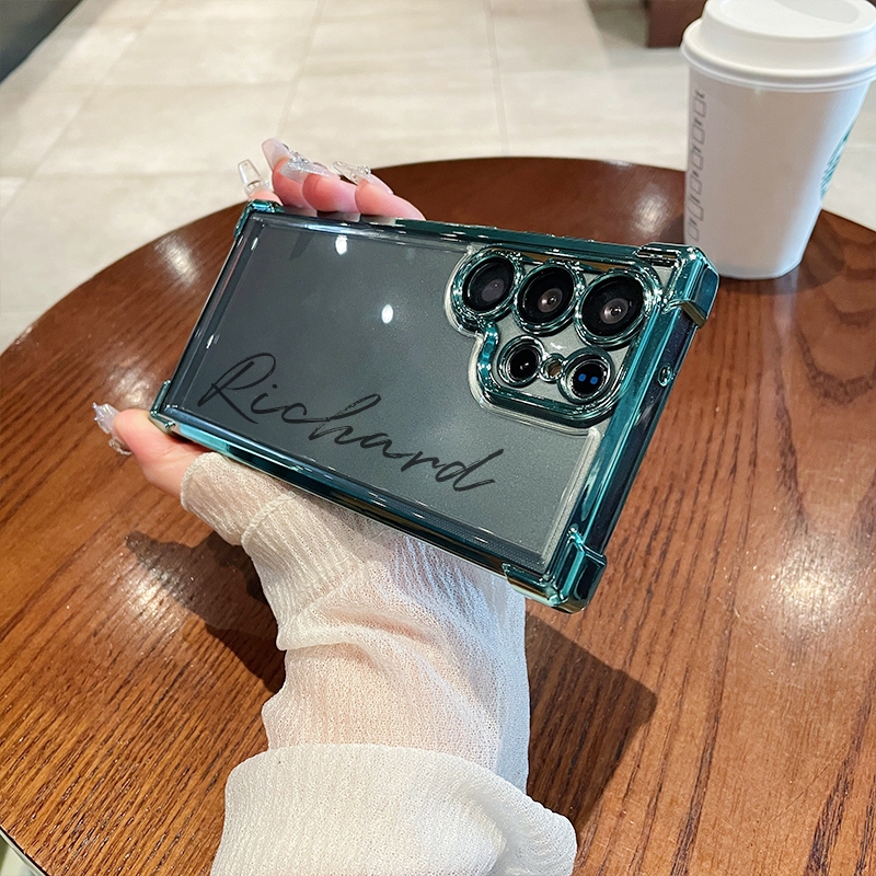 Customized Samsung Casual Vertical Name Ultra Transparent Phone Case (2 Free Shipping)