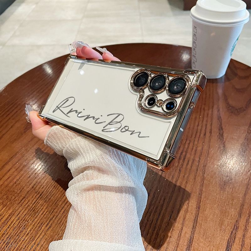 Customized Samsung Casual Vertical Name Ultra Transparent Phone Case (2 Free Shipping)