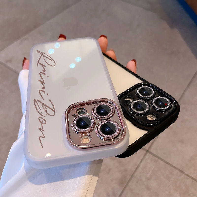 Personalized protective cover all-in-one flash lens film name phone case