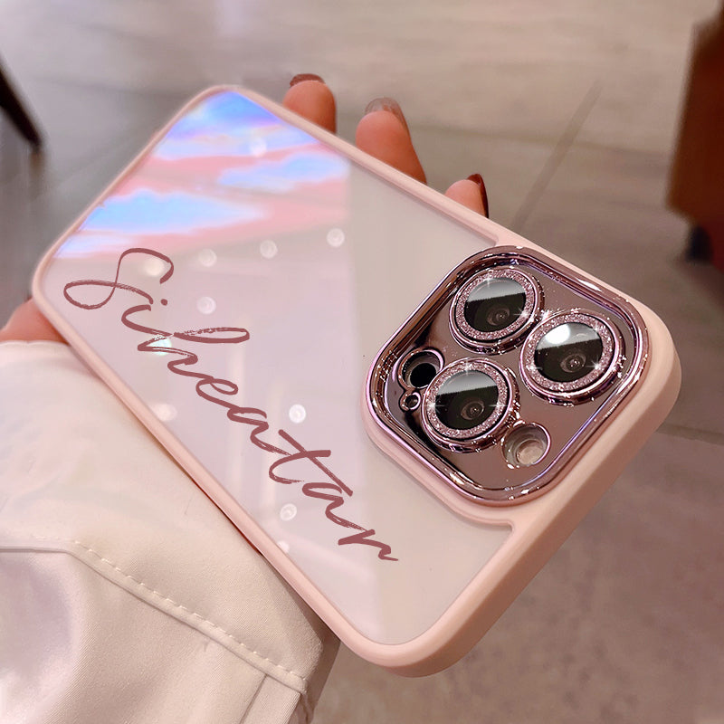 Personalized protective cover all-in-one flash lens film name phone case