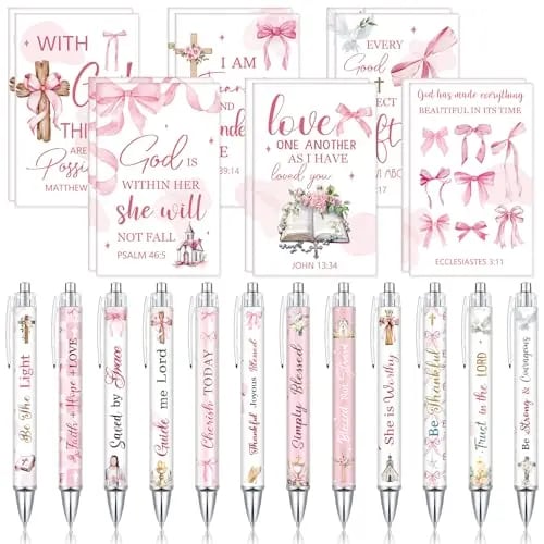 ✝️Christian Gifts Set: Motivational Pens & Bible Verse Notebooks – Inspire Your Faith Journey🌸