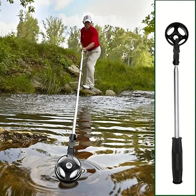 Golf Ball Retriever,Stainless Ball Retriever Tool Golf with Replaceable Release-Ready Ball Pick-Up Head,Golf Accessories Gift for Men Women