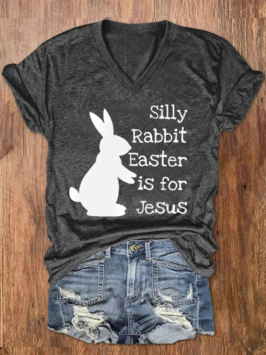 2024 Rabbit Easter Is For Jesus Casual  T-shirt
