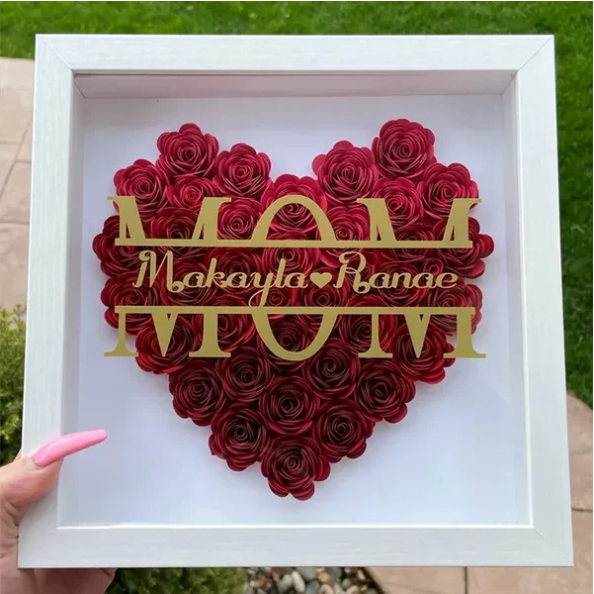 Mom We Love You - Personalized Flower Shadow Box