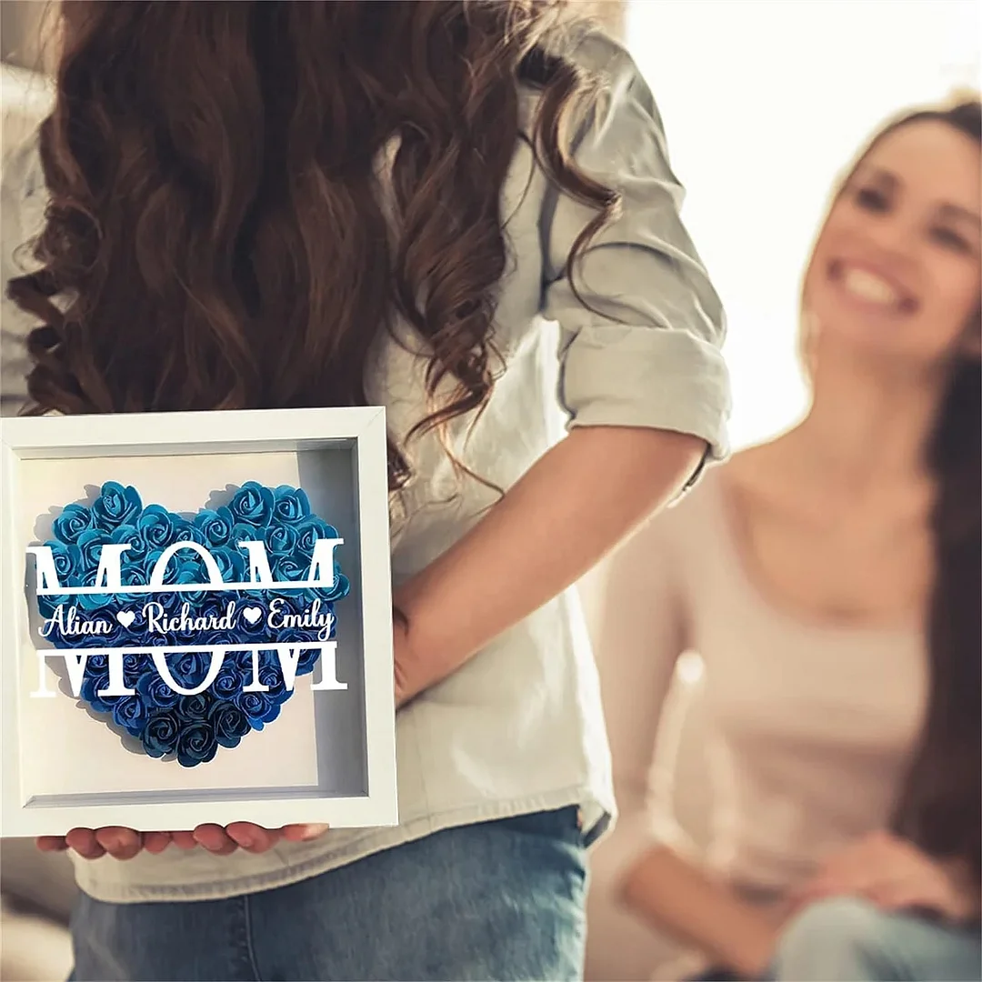 Mom We Love You - Personalized Flower Shadow Box