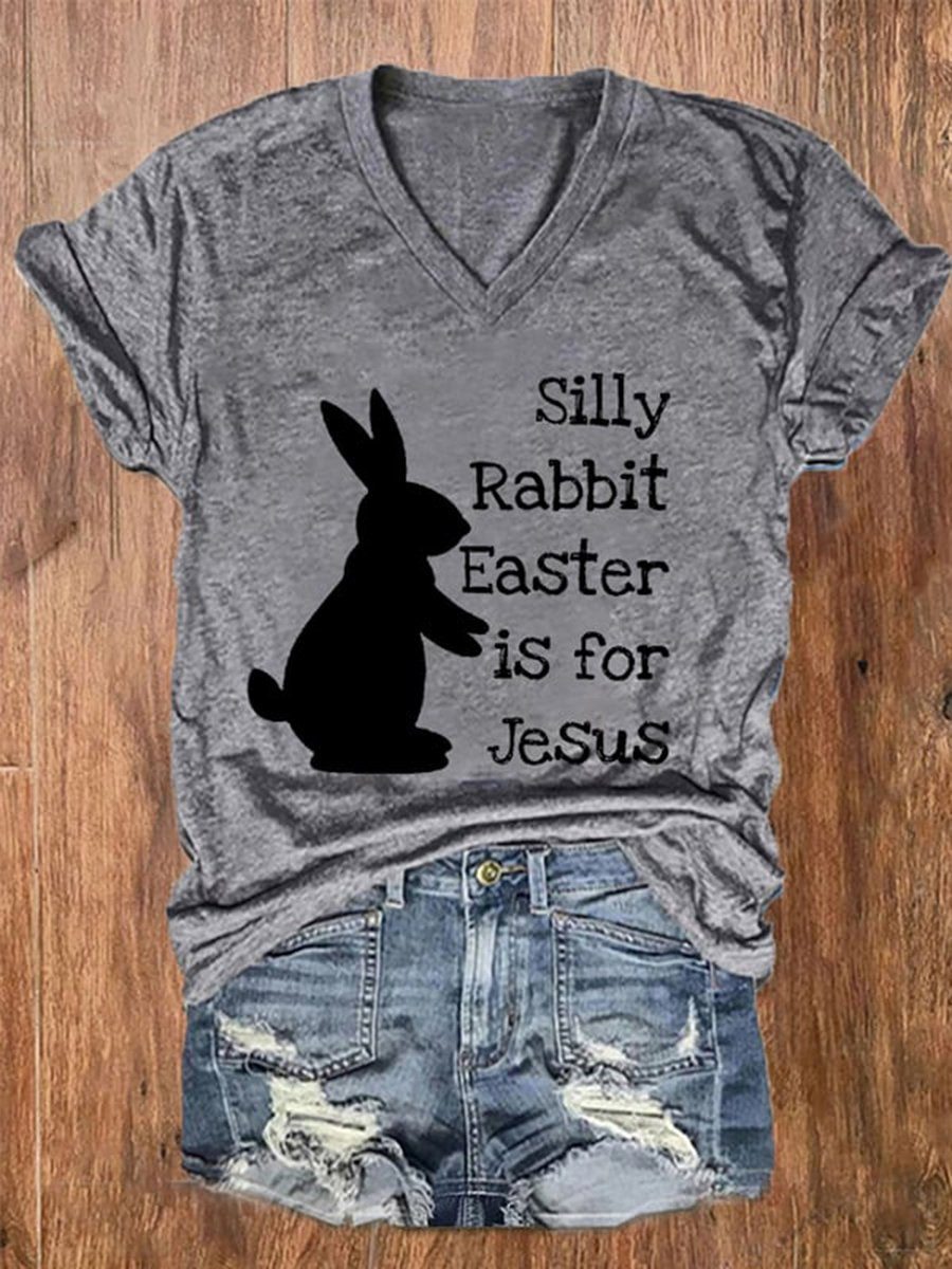 2024 Rabbit Easter Is For Jesus Casual  T-shirt