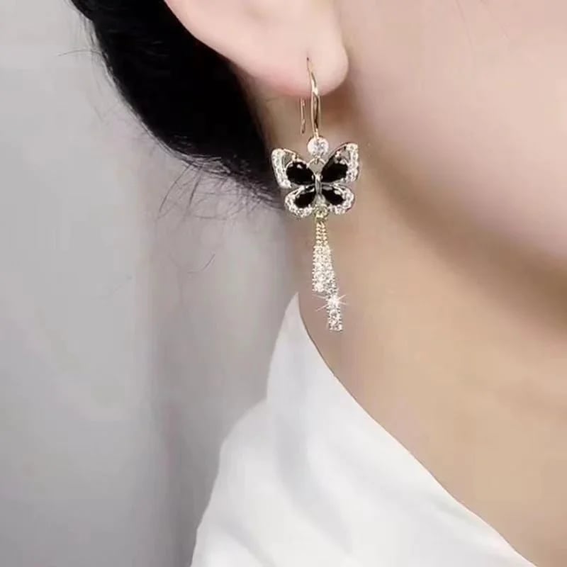 🔥HOT SALE NOW 49% OFF 🎁Crystal Butterfly Tassel Earrings