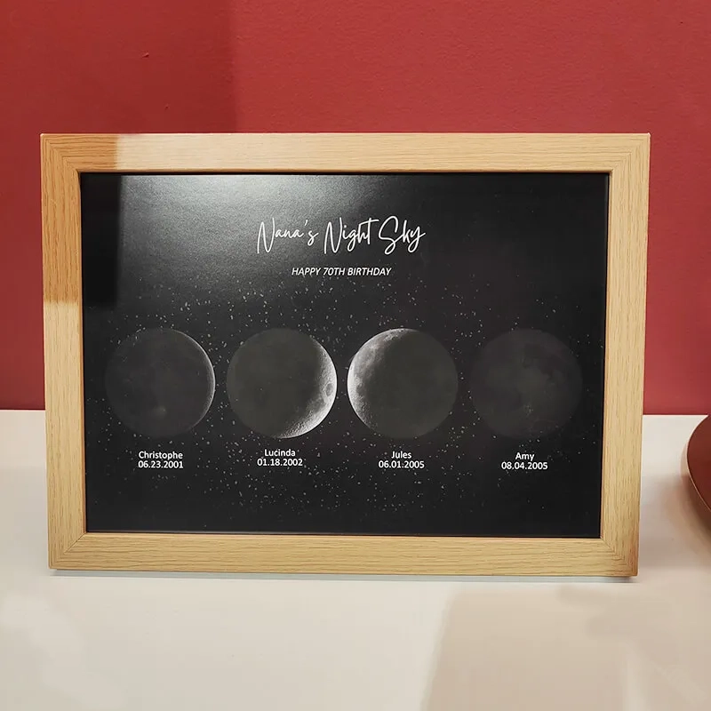 Custom Moon Night Sky Print Family Gift