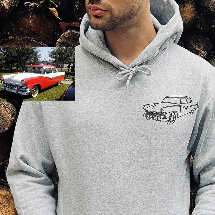 Customized Car Embroidered Hoodies, Car Enthusiast Gifts