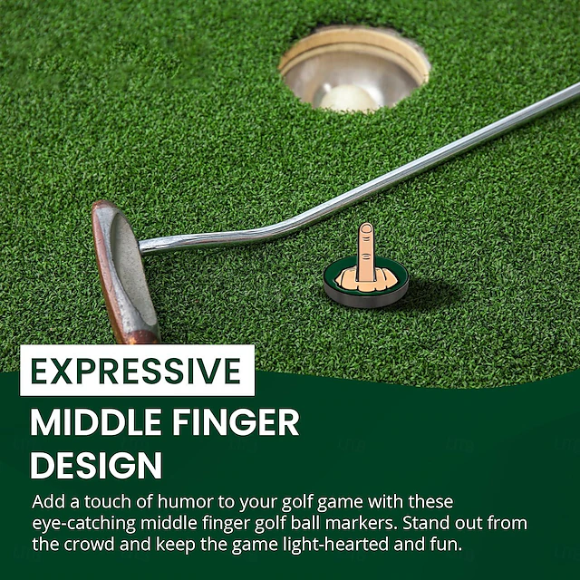 Funny Middle Finger Golf Ball Marker Magnetic Golf Hat Clip Removable Golf Ball Position Mark Golf Decorations Durable Funny Golf Decorations