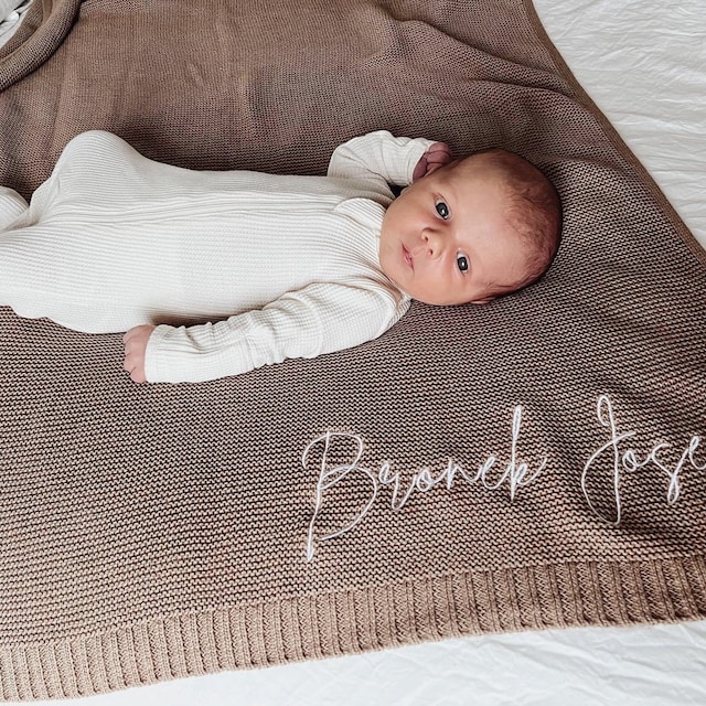 Personalized Embroidered Blanket for Kid Unique Gift
