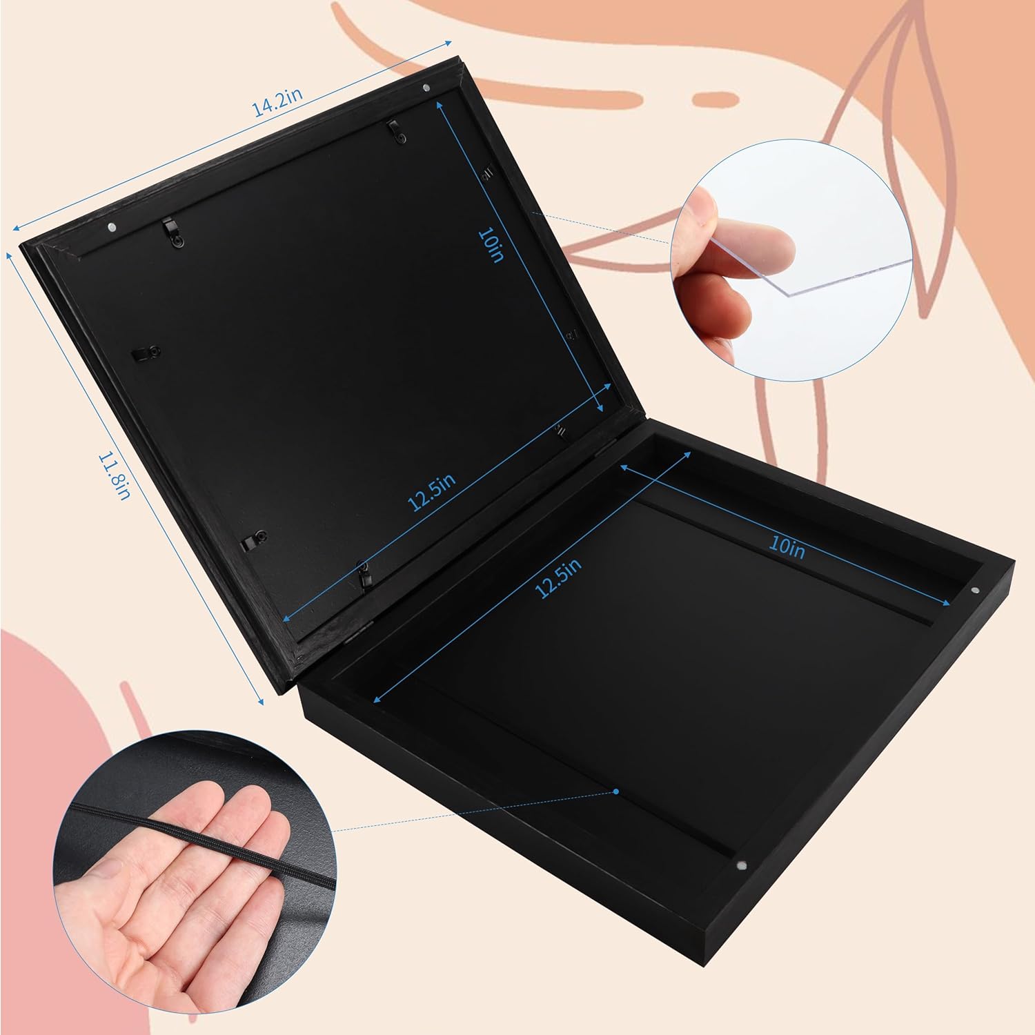 Kids Art Frame Wood 1 set 8.5x11 with Mat