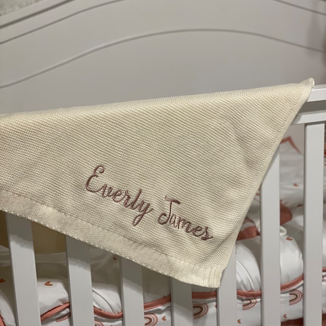 Personalized Embroidered Blanket for Kid Unique Gift