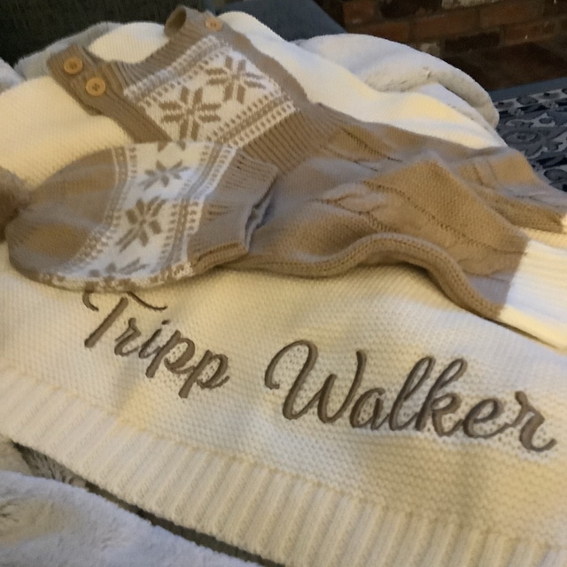 Personalized Embroidered Blanket for Kid Unique Gift