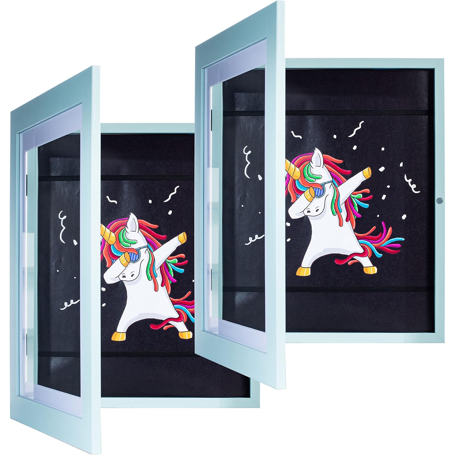 🎨10x12.5 Kids Art Frame - Use as 8.5x11 Frame with Mat or 10x12.5 Frame Without Mat - Holds 150 Artworks