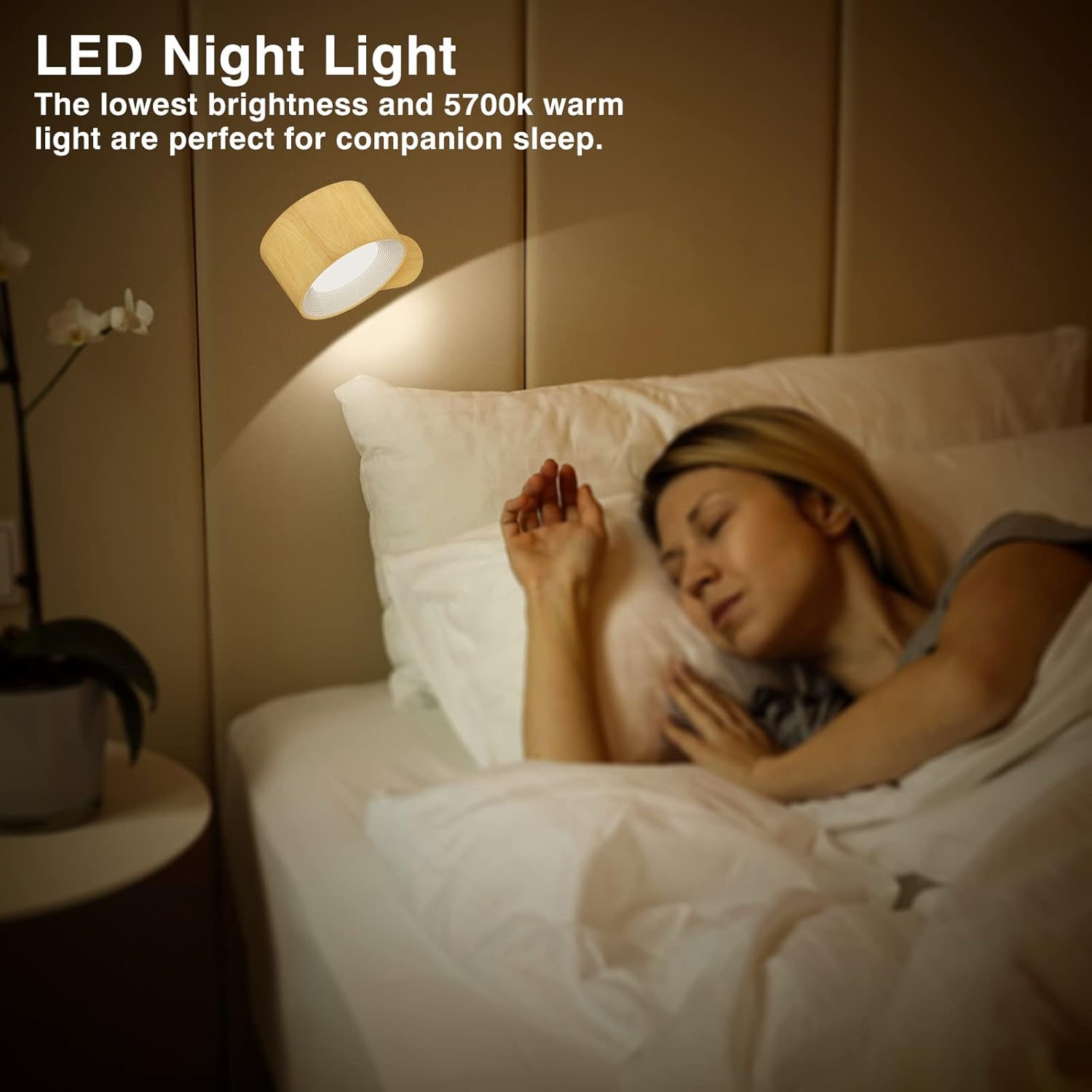 LED Reading Lights, Wall Mounted Sconces with 3 Color Temperatures & 3 Brightness Levels 