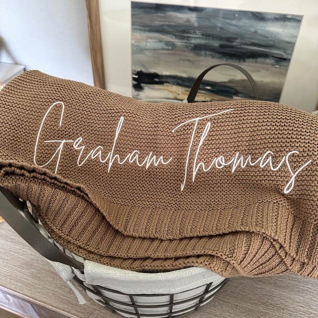 Personalized Embroidered Blanket for Kid Unique Gift