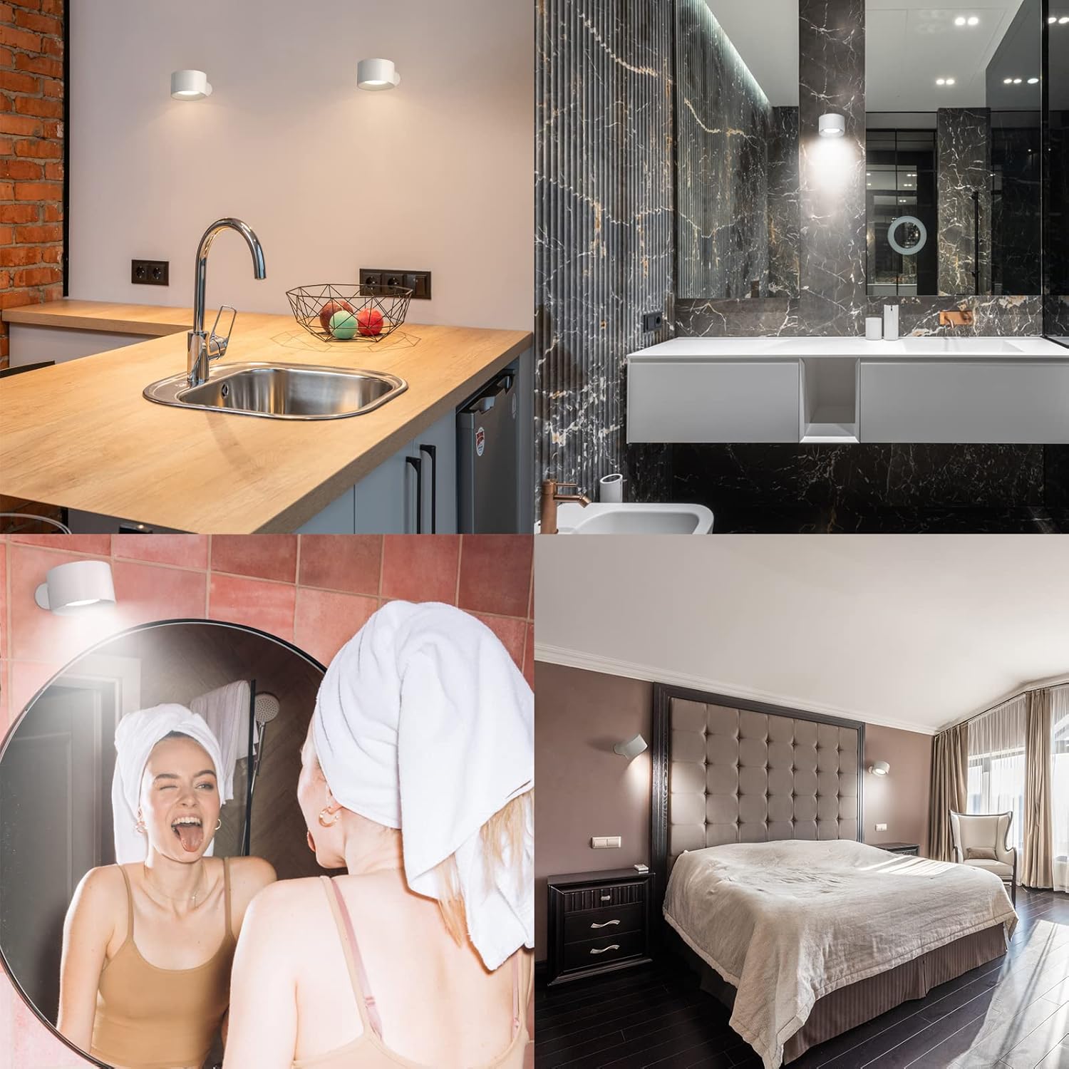 LED Reading Lights, Wall Mounted Sconces with 3 Color Temperatures & 3 Brightness Levels 