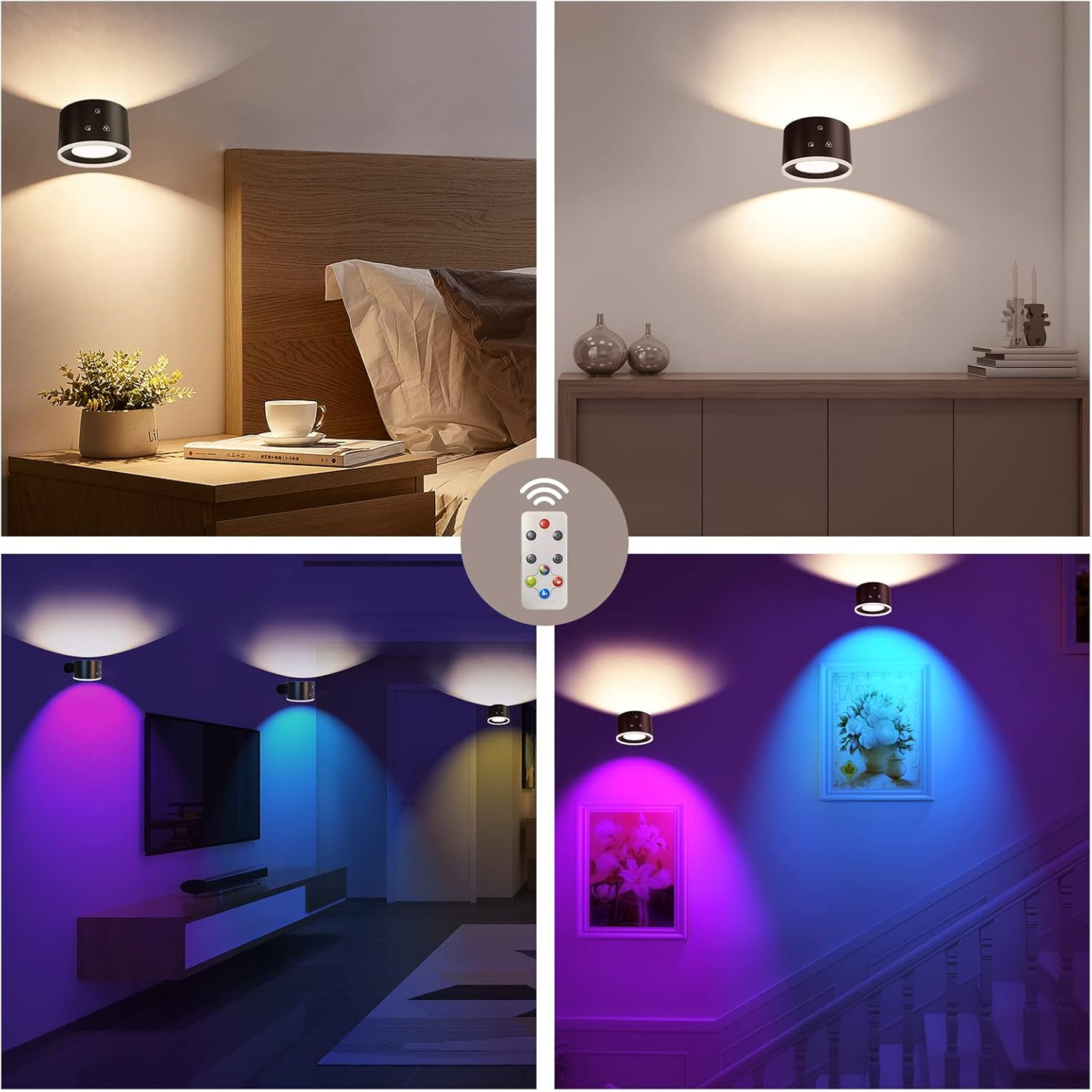 LED Reading Lights, Wall Mounted Sconces with 3 Color Temperatures & 3 Brightness Levels 