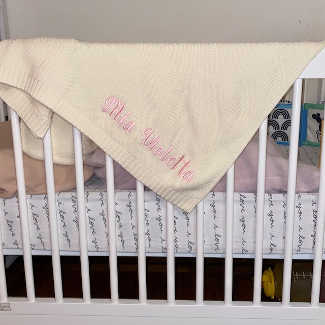 Personalized Embroidered Blanket for Kid Unique Gift