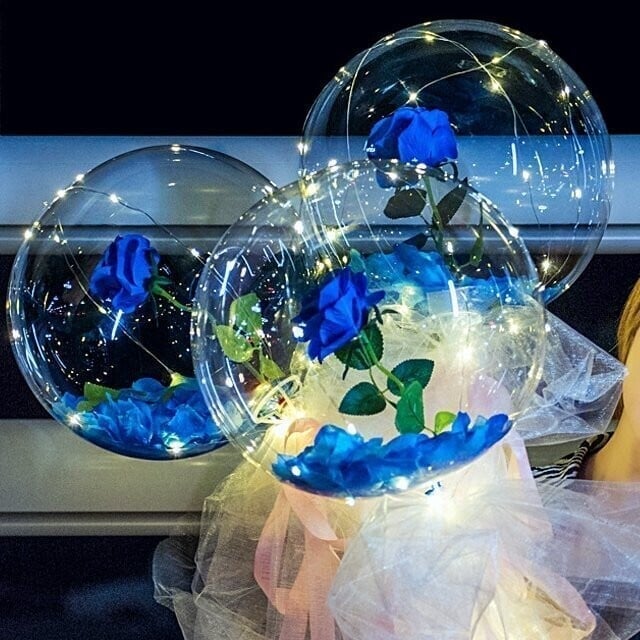 💕2024 Valentine's Day Hot Sale 🎈LED Luminous Balloon Rose Bouquet-( Buy 4 Free Shipping)