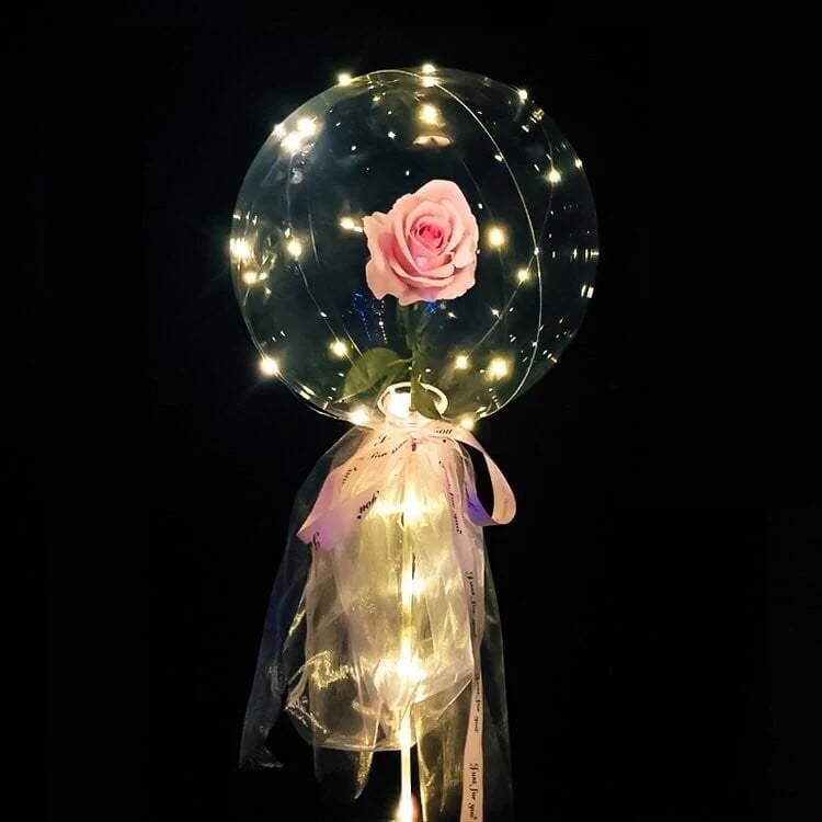 💕2024 Valentine's Day Hot Sale 🎈LED Luminous Balloon Rose Bouquet-( Buy 4 Free Shipping)