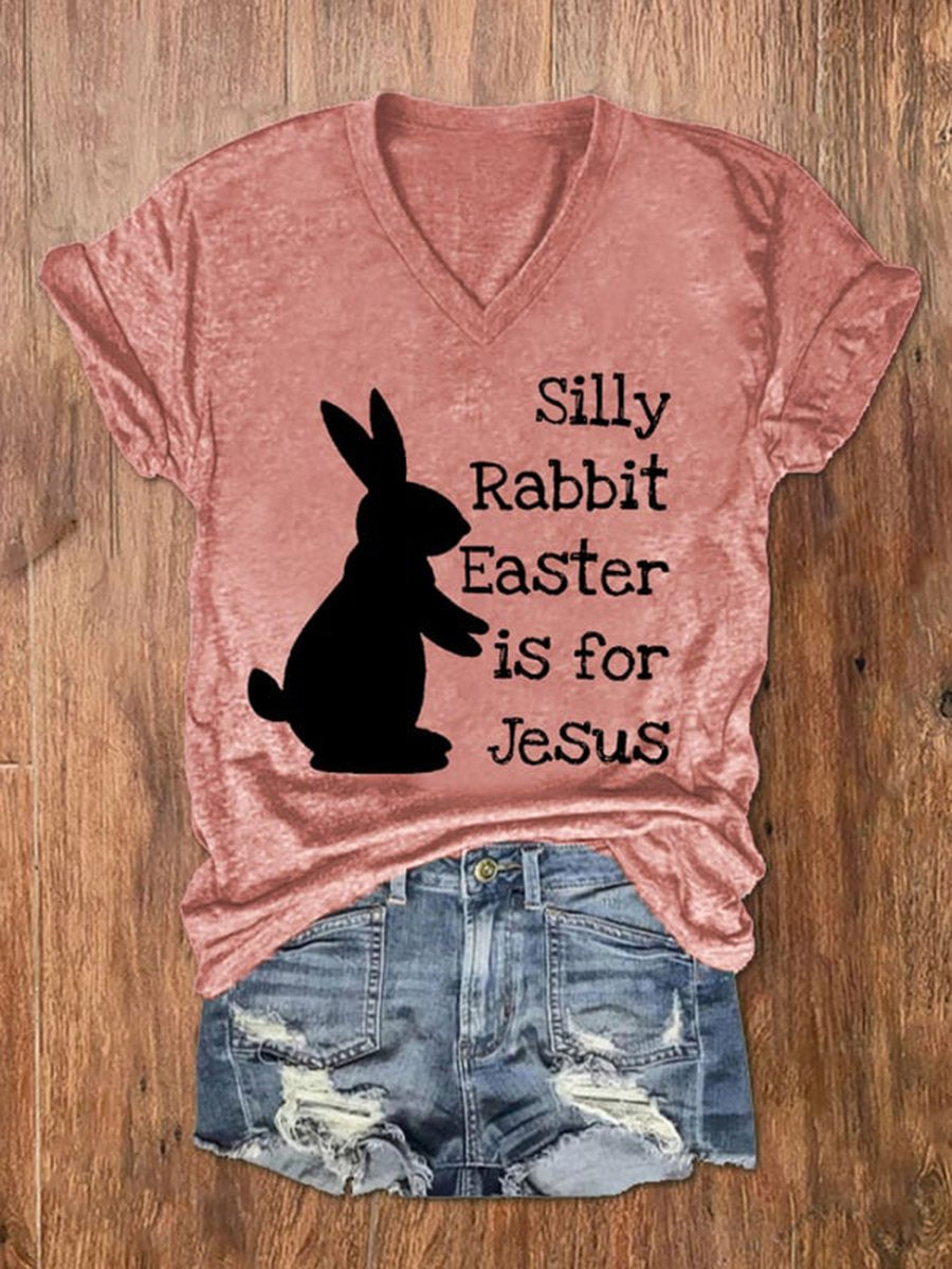 2024 Rabbit Easter Is For Jesus Casual  T-shirt