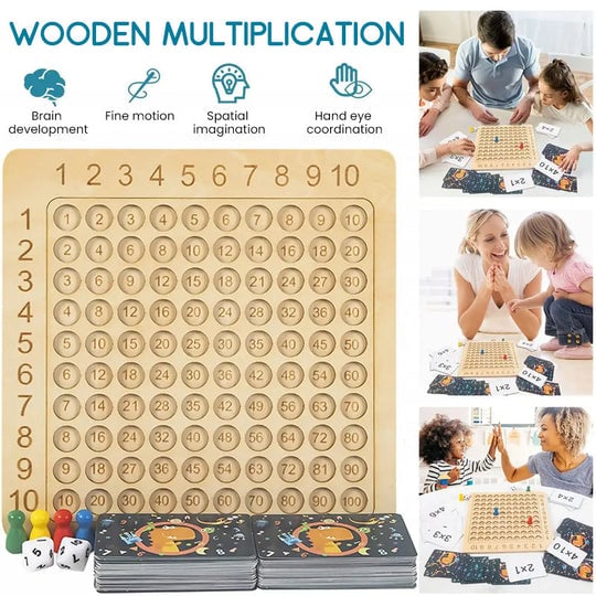 💥 48% - Wooden Multiplication Board Game - BUY 2 FREE SHIPPING!