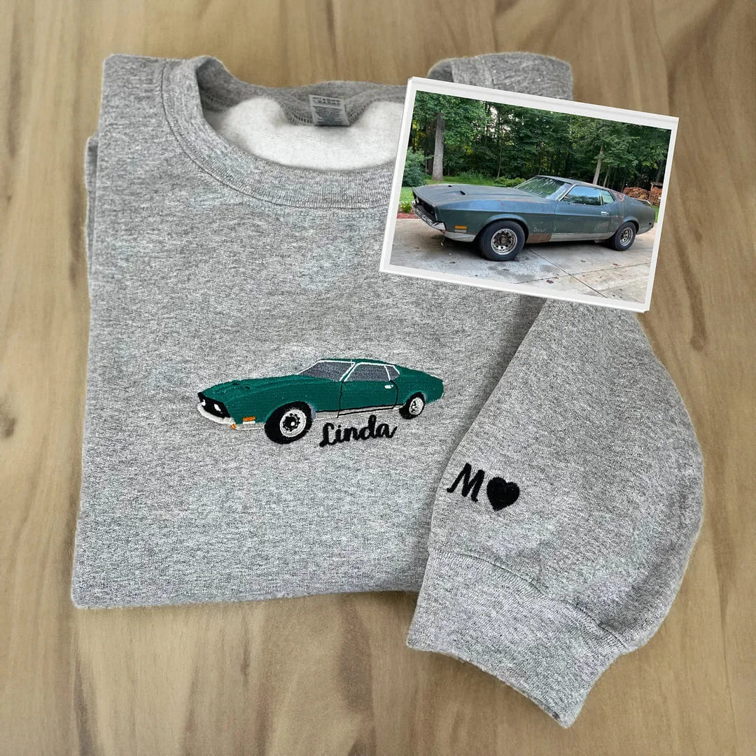 Customized Car Embroidered Hoodies, Car Enthusiast Gifts