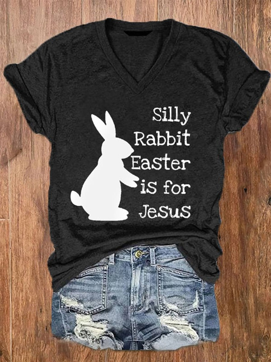 2024 Rabbit Easter Is For Jesus Casual  T-shirt