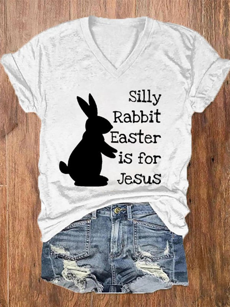 2024 Rabbit Easter Is For Jesus Casual  T-shirt