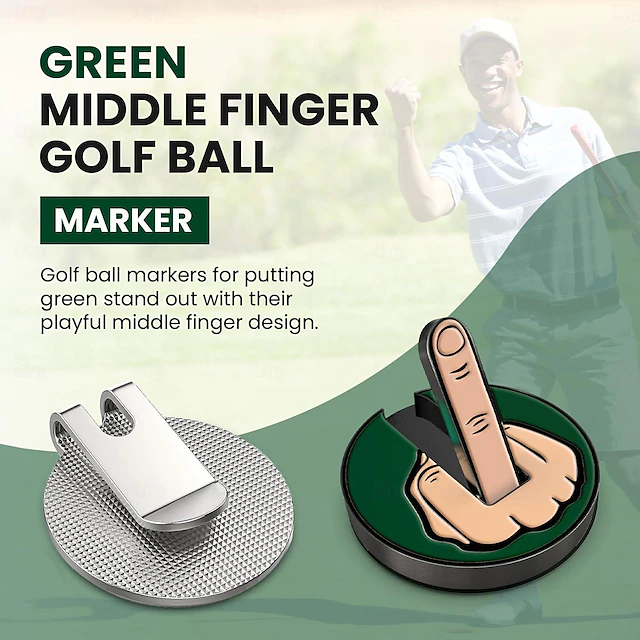 Funny Middle Finger Golf Ball Marker Magnetic Golf Hat Clip Removable Golf Ball Position Mark Golf Decorations Durable Funny Golf Decorations